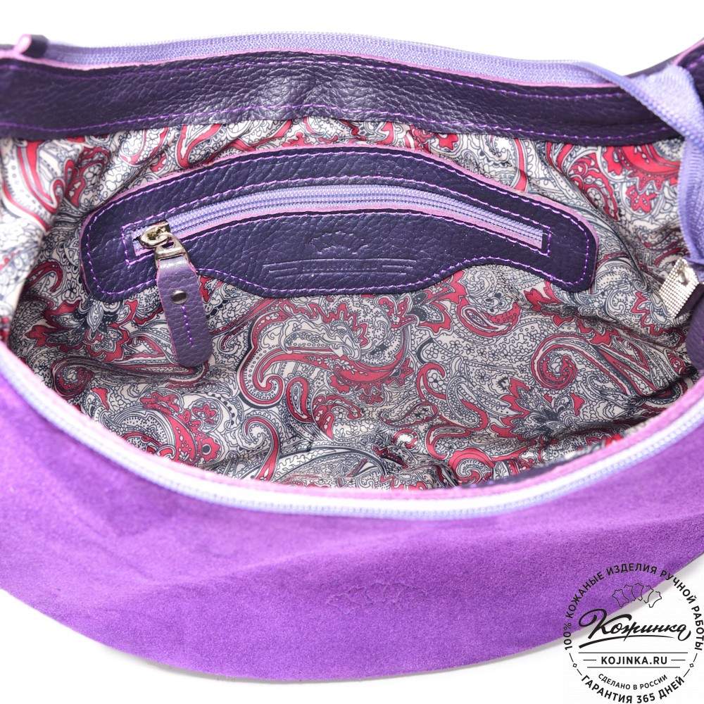  Женская кожаная сумка "Валенсия" (сирень-бордо) 