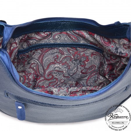  Женская кожаная сумка "Валенсия" (синяя)