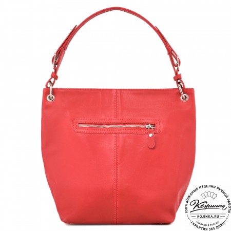 Кожаная женская сумка "Бэлла" (красная гладкая кожа)