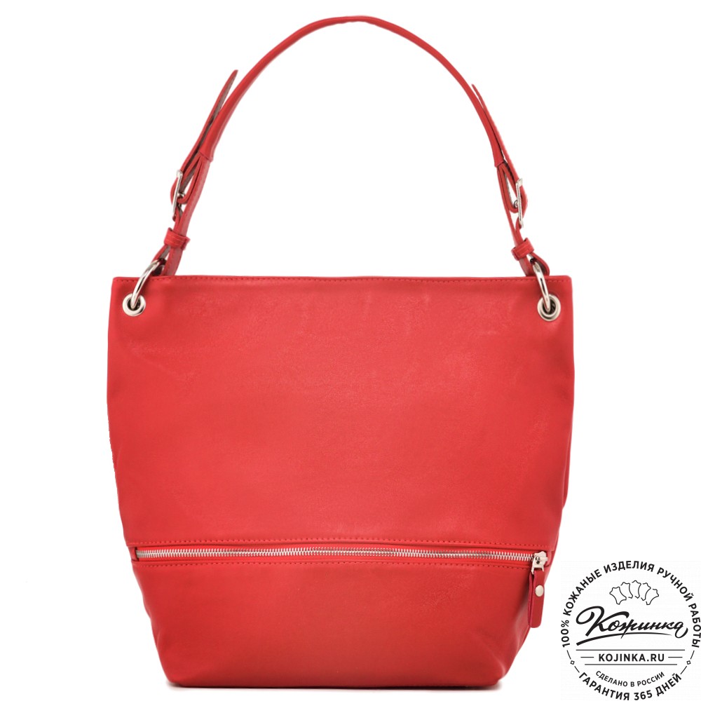 Кожаная женская сумка "Бэлла" (красная гладкая кожа)