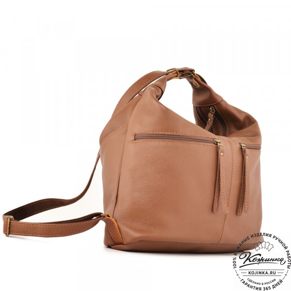 Женская кожаная сумка-трансформер "Ливадия" (коричневая) . фото 1