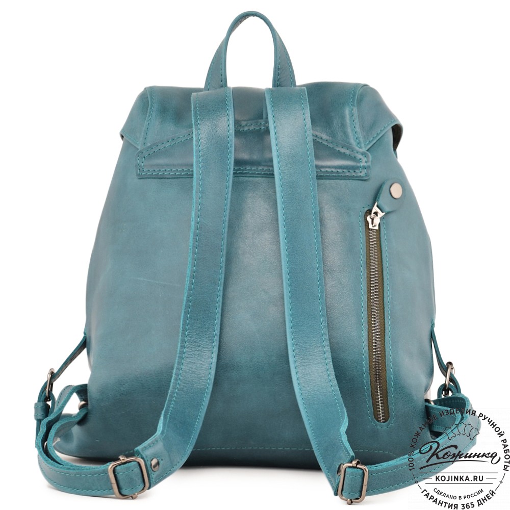  Женский кожаный рюкзак "Паулина" (изумруд) 