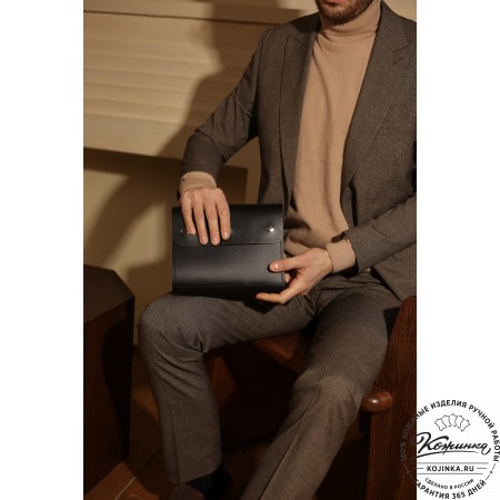 Кожаный ежедневник на кольцах "Джексон" (чёрный)