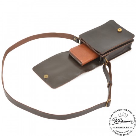 Кожаный сумка "Робин" (темно-коричневый)