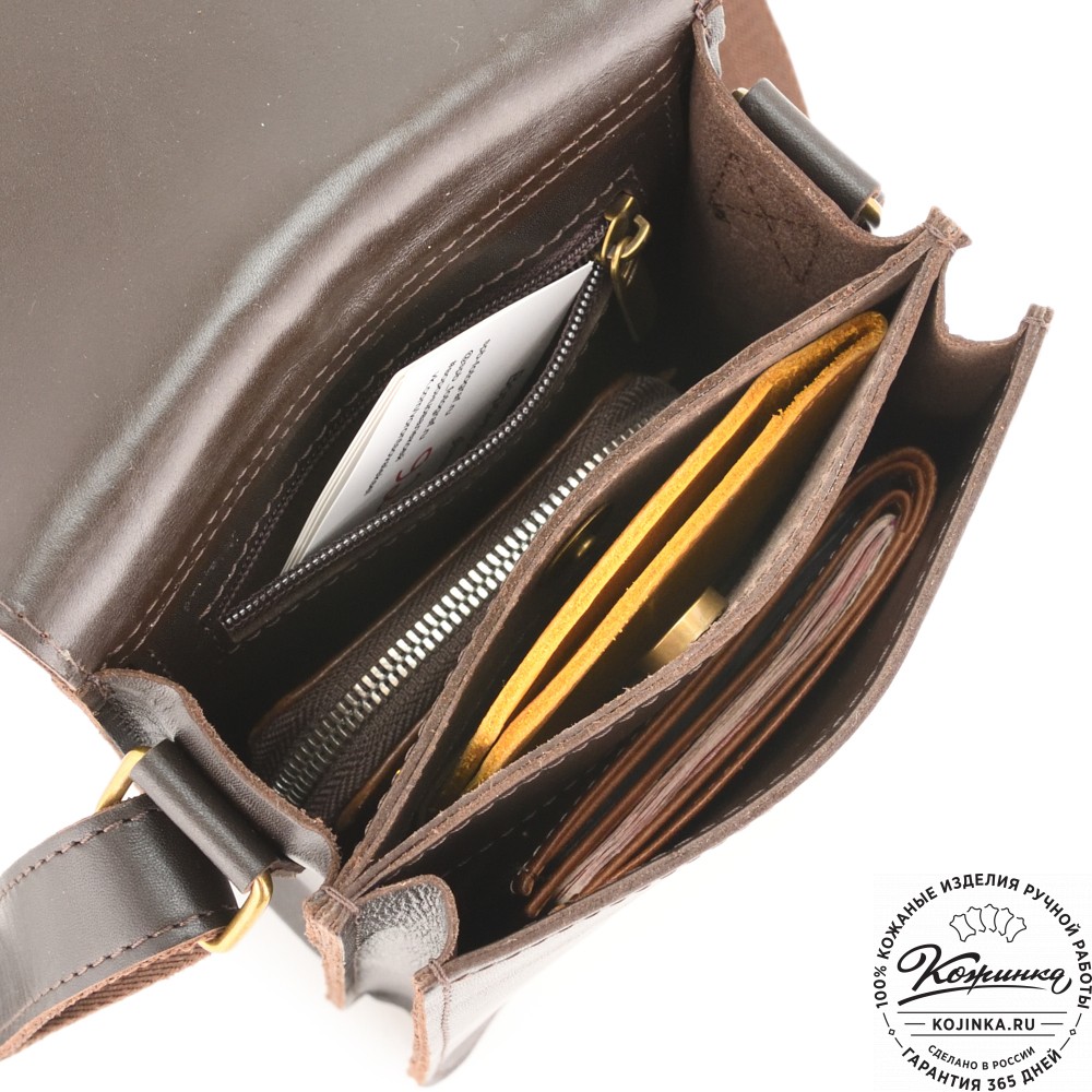 Кожаный сумка "Робин" (темно-коричневый)