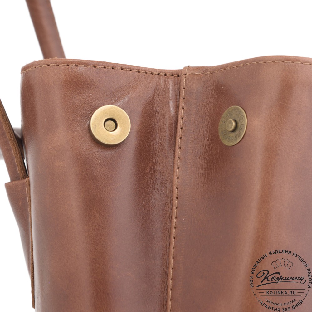 Женская кожаная сумка "Ванесса" (коньяк глянец)