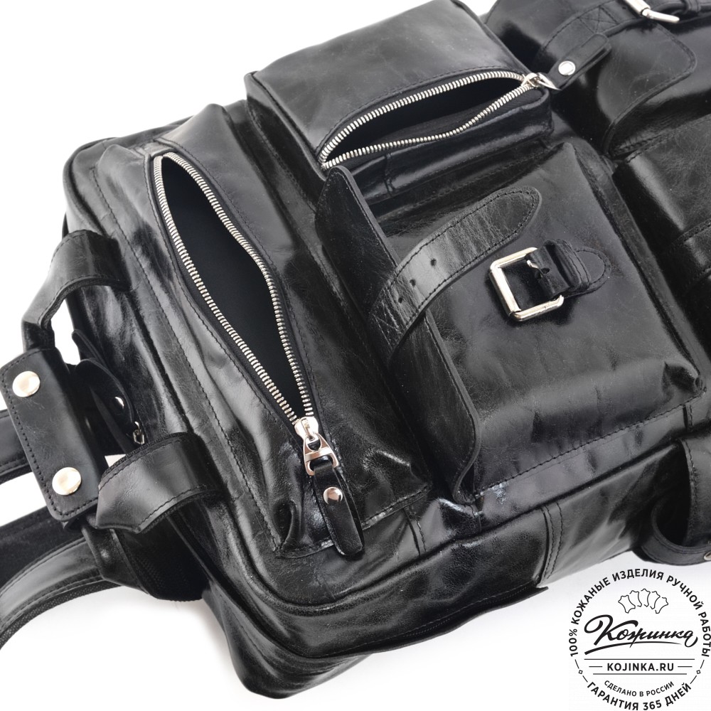 Кожаный рюкзак "Вассерман" (черный антик)