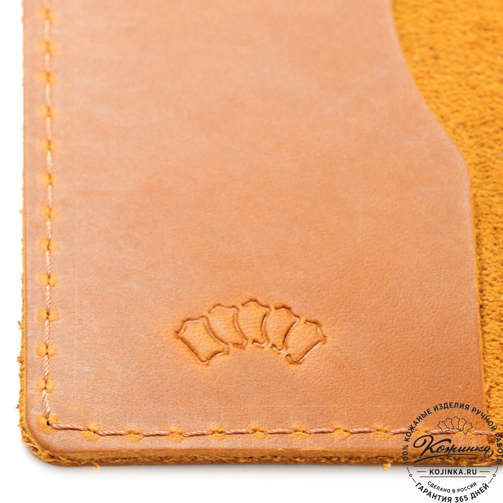  Кожаная обложка на паспорт "Будапешт" (рыжий крейзи)