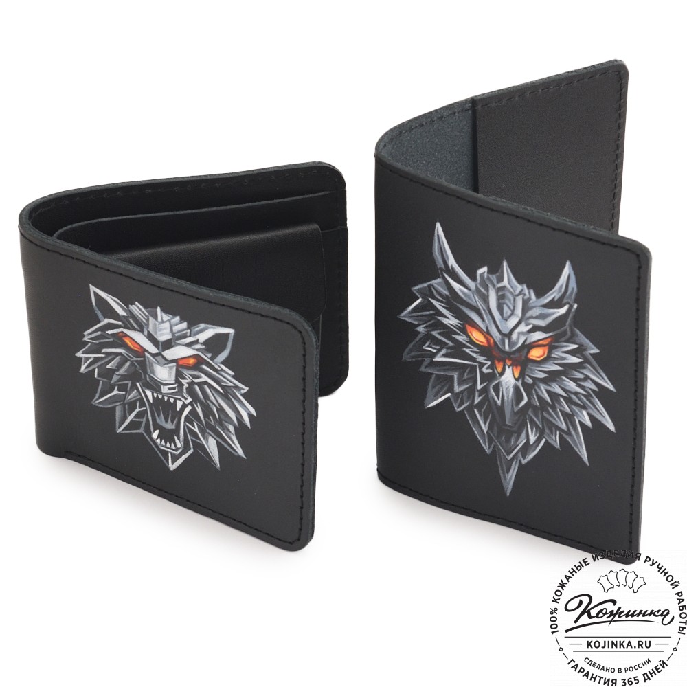 Кожаная обложка на паспорт "Будапешт" "Волк"