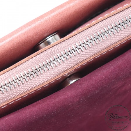 Женская кожаная сумка "Саманта" (бордово-розовый)