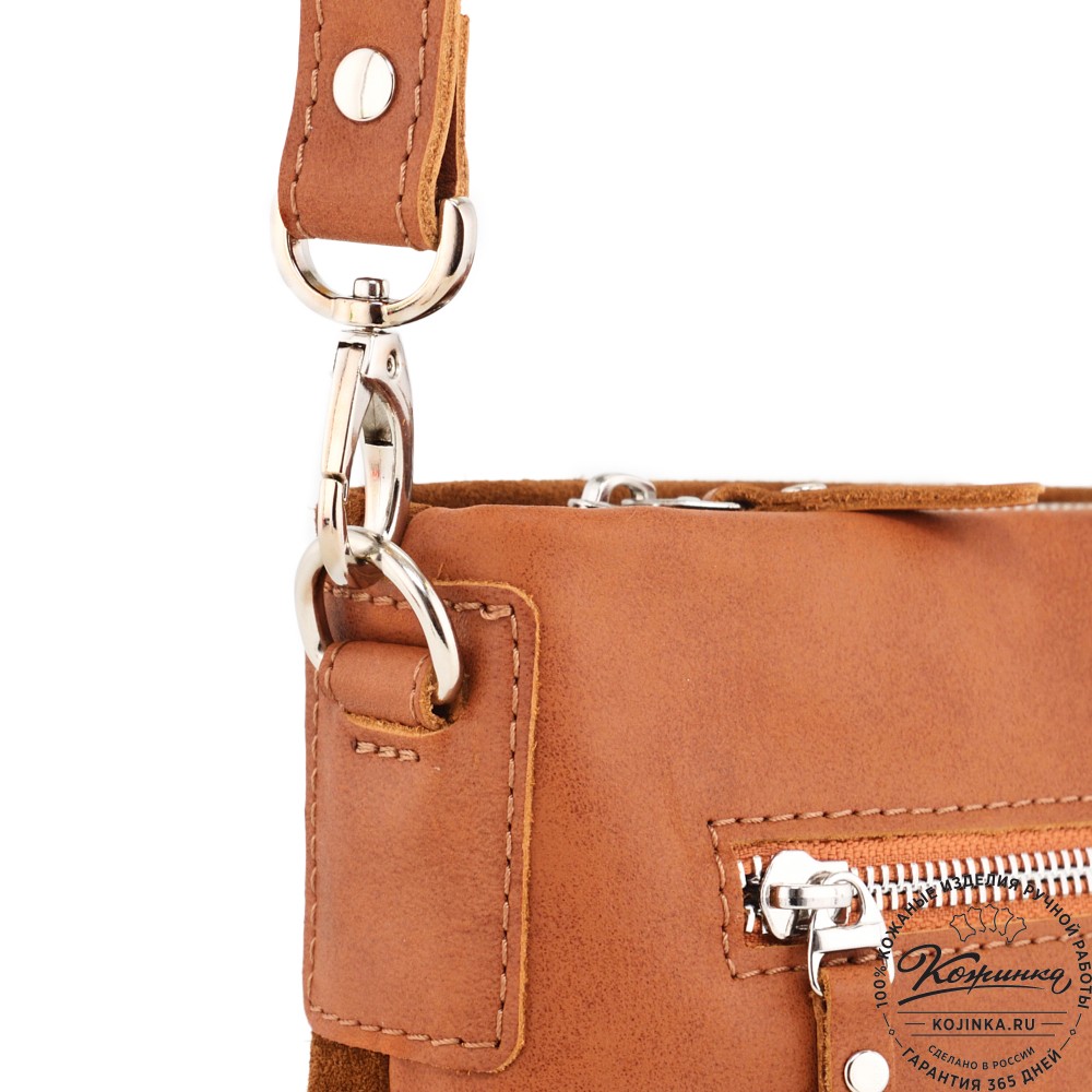  Женская кожаная сумка "Саманта" (рыжий)