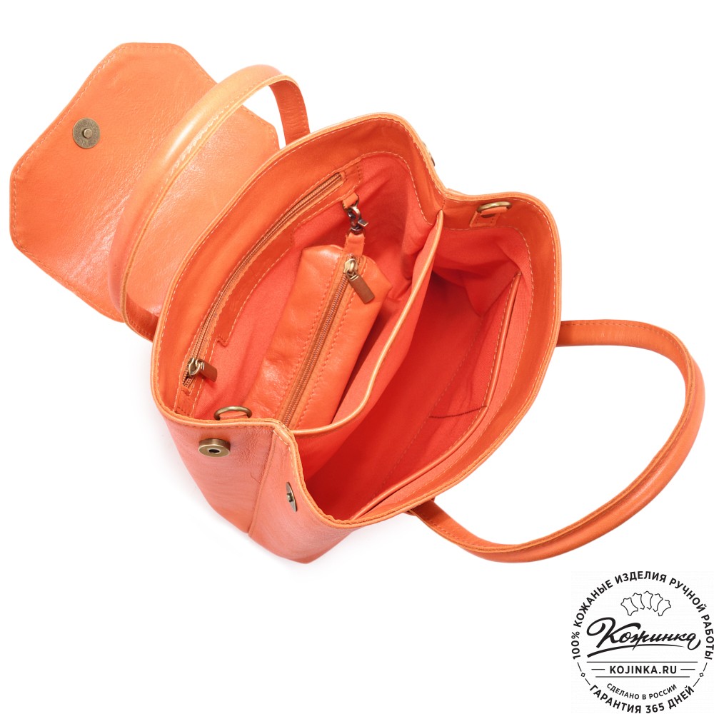 Женская кожаная сумка "Ванесса" (оранж)