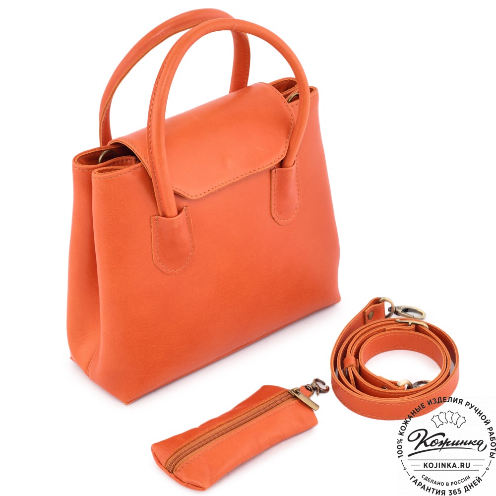 Женская кожаная сумка "Ванесса" (оранж)