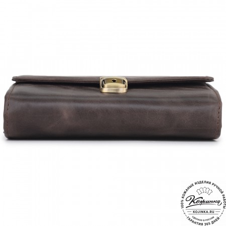 Кожаная барсетка "Фидель" (темно-коричневый антик)