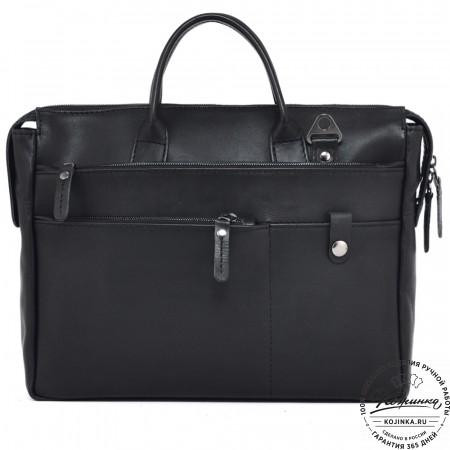 Кожаная деловая сумка "Гранд" (чёрная)