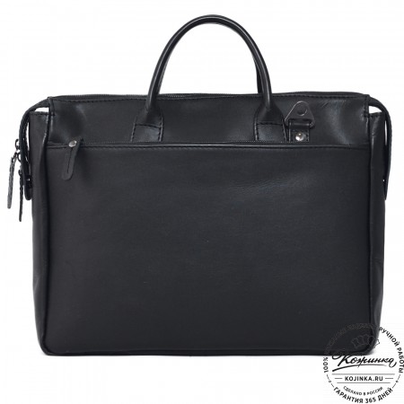 Кожаная деловая сумка "Гранд" (чёрная)