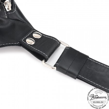 Кожаная сумка на пояс "Марио" (черный)