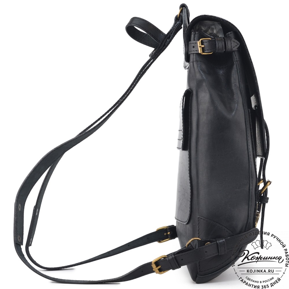 Кожаный рюкзак "Рафаэль" (чёрный)