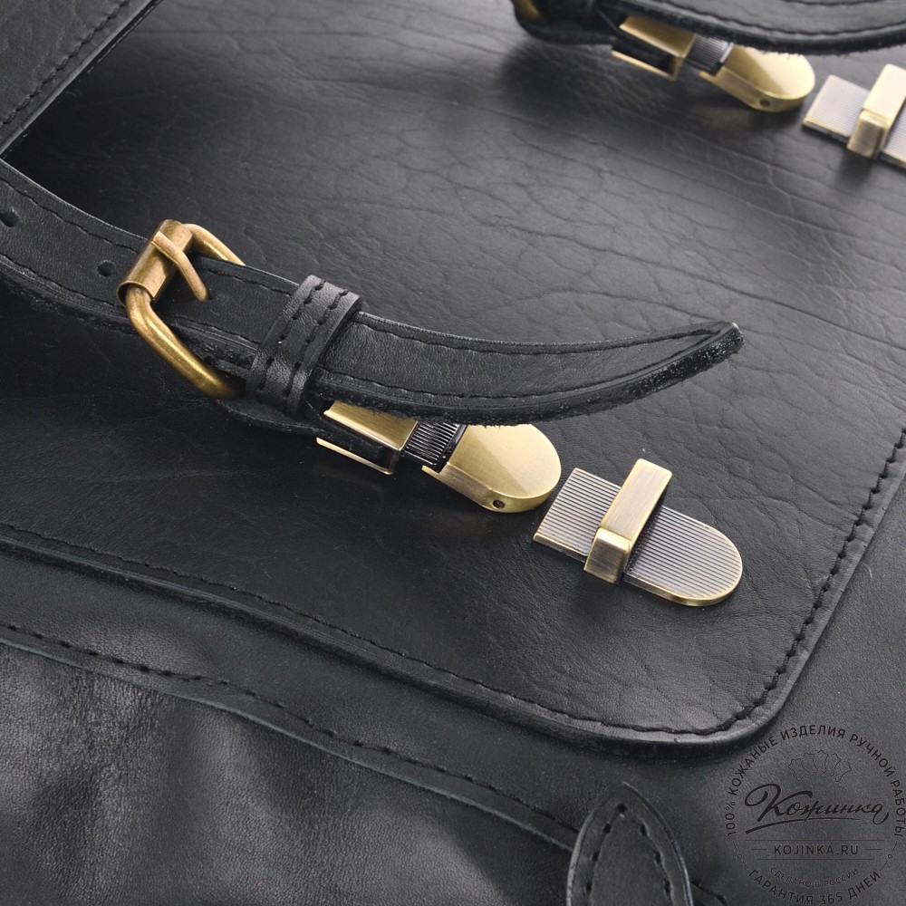 Кожаный рюкзак "Рафаэль" (чёрный)