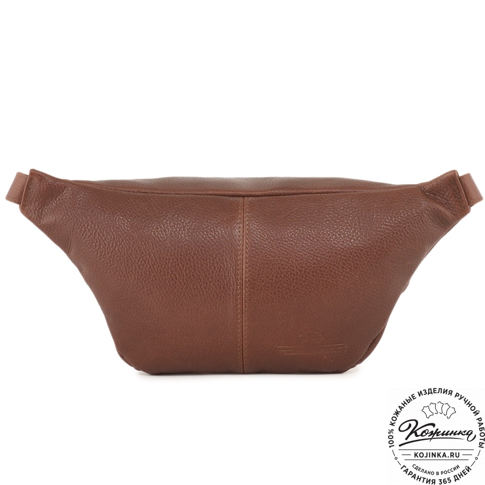 Кожаная сумка на пояс "Камиль" (фактура коричневый)