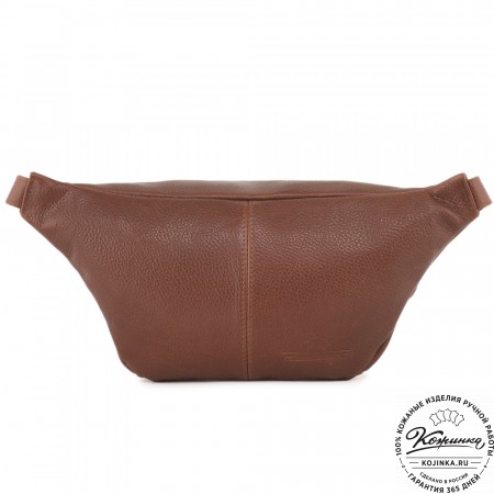 Кожаная сумка на пояс "Камиль" (фактура коричневый)
