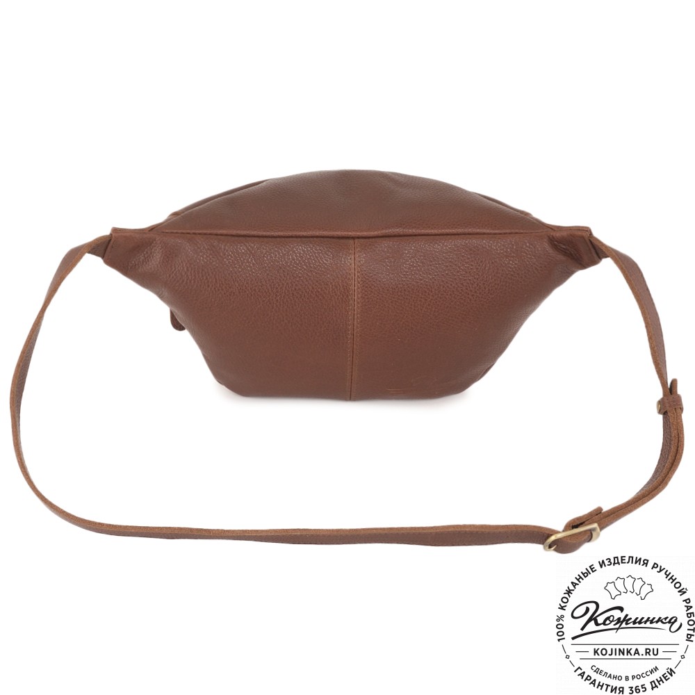 Кожаная сумка на пояс "Камиль" (фактура коричневый)