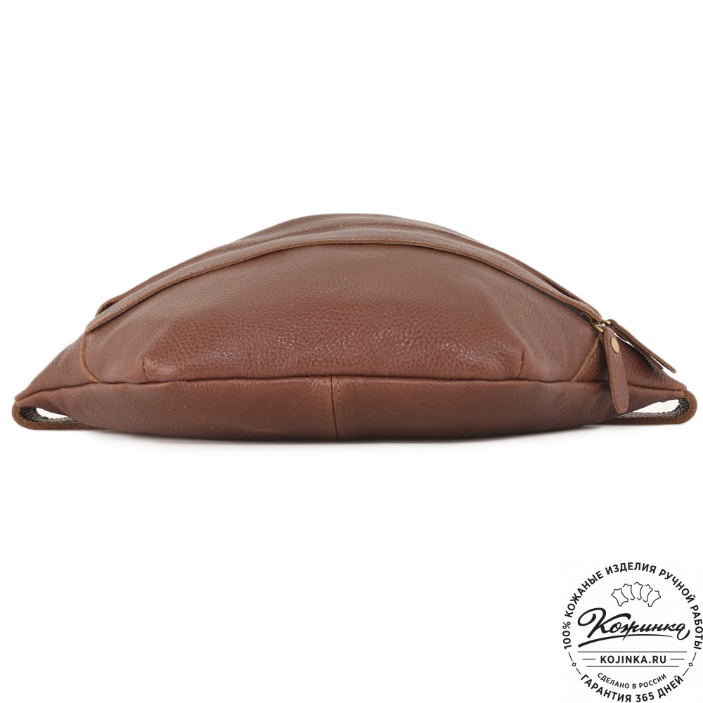 Кожаная сумка на пояс "Камиль" (фактура коричневый)
