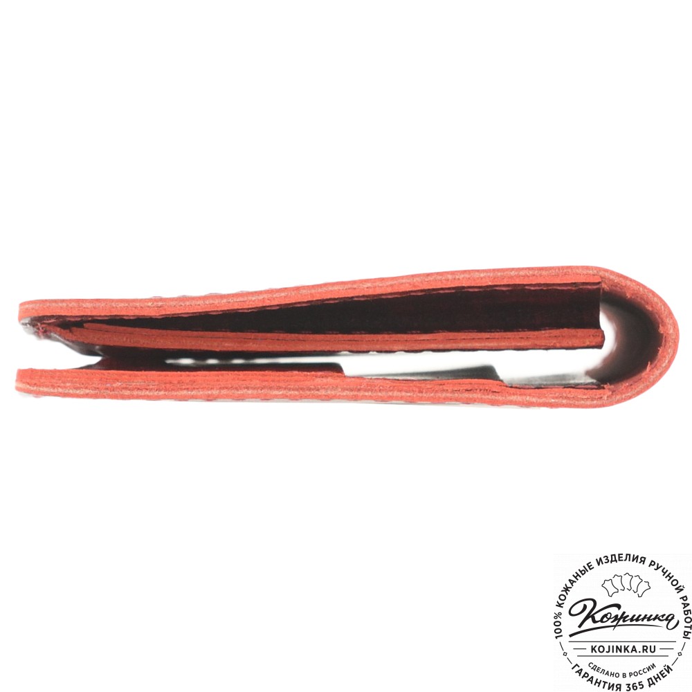 Кожаный бумажник для документов "Неаполь" (красный глянец)