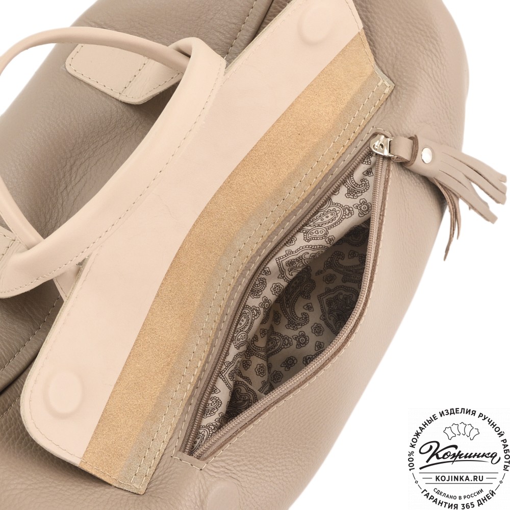  Женская кожаная сумка "Византия" (бежевый)