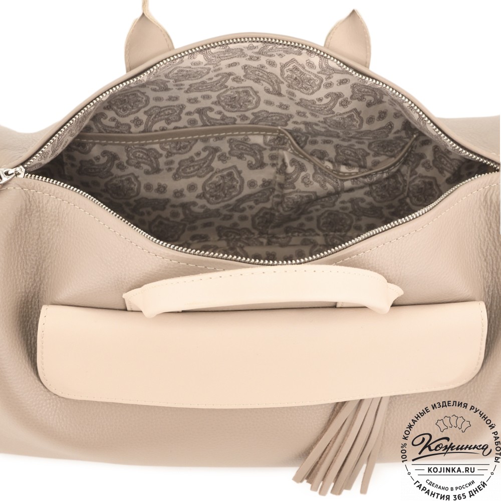  Женская кожаная сумка "Византия" (бежевый)