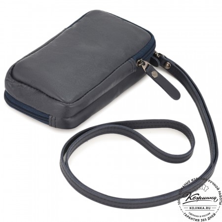 Кожаный клатч "Денвер" (синий)