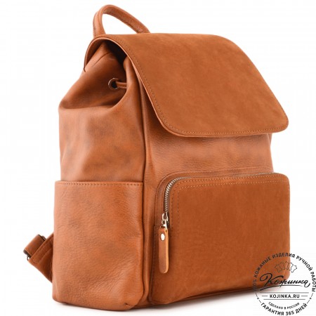 Женский кожаный рюкзак "Франческа" (рыжий)