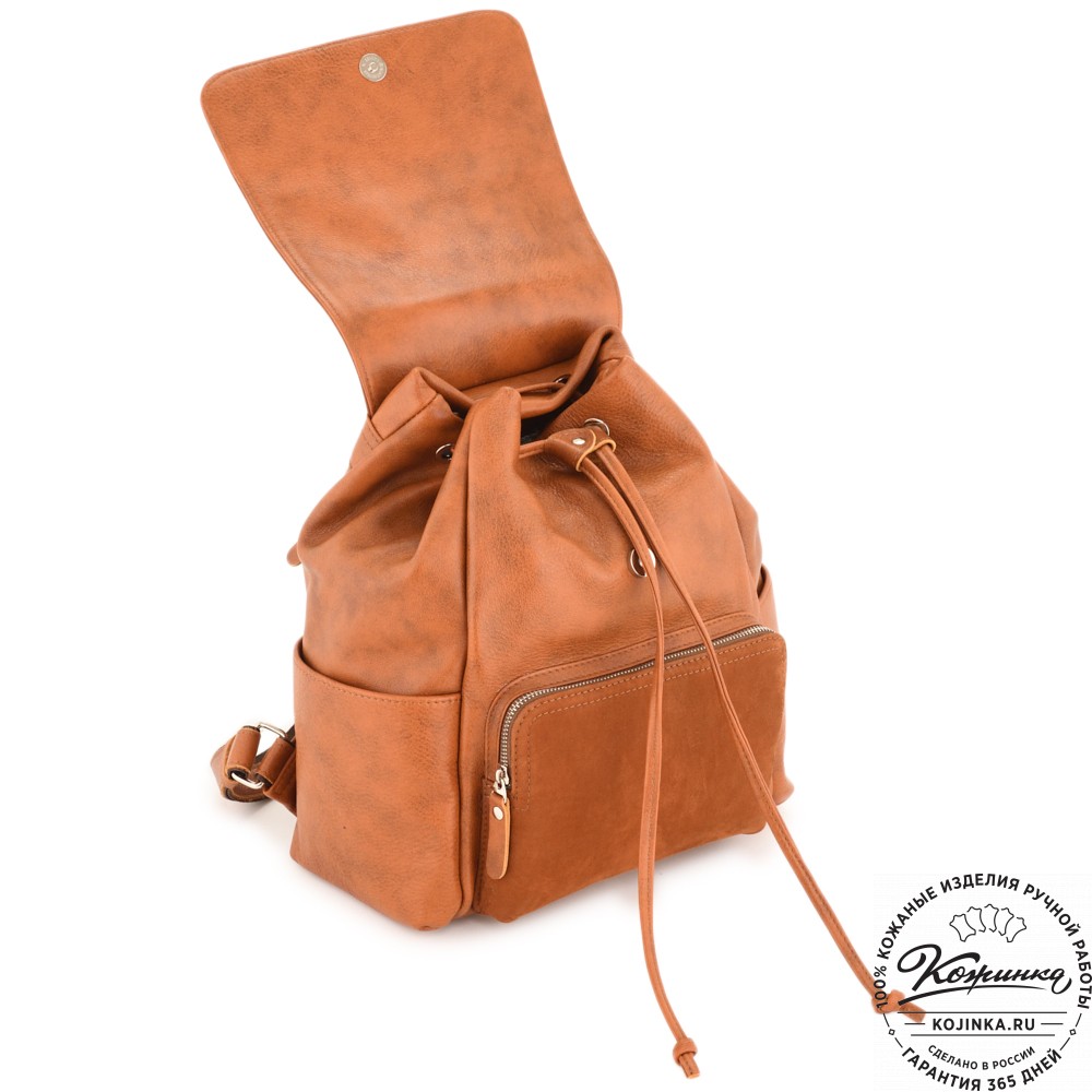 Женский кожаный рюкзак "Франческа" (рыжий)