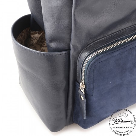 Женский кожаный рюкзак "Франческа" (синий)