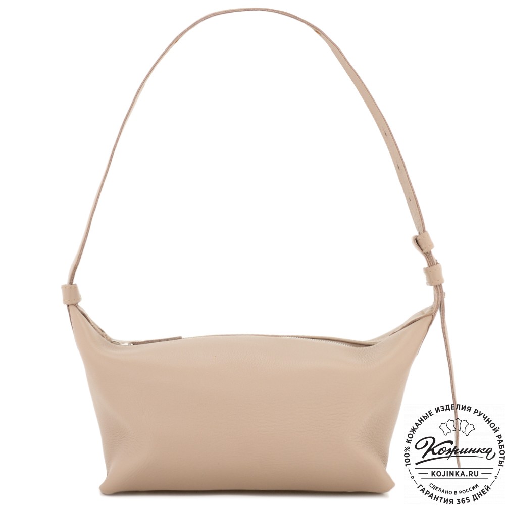 Женская кожаная сумка "Тойс" (темно-бежевая)