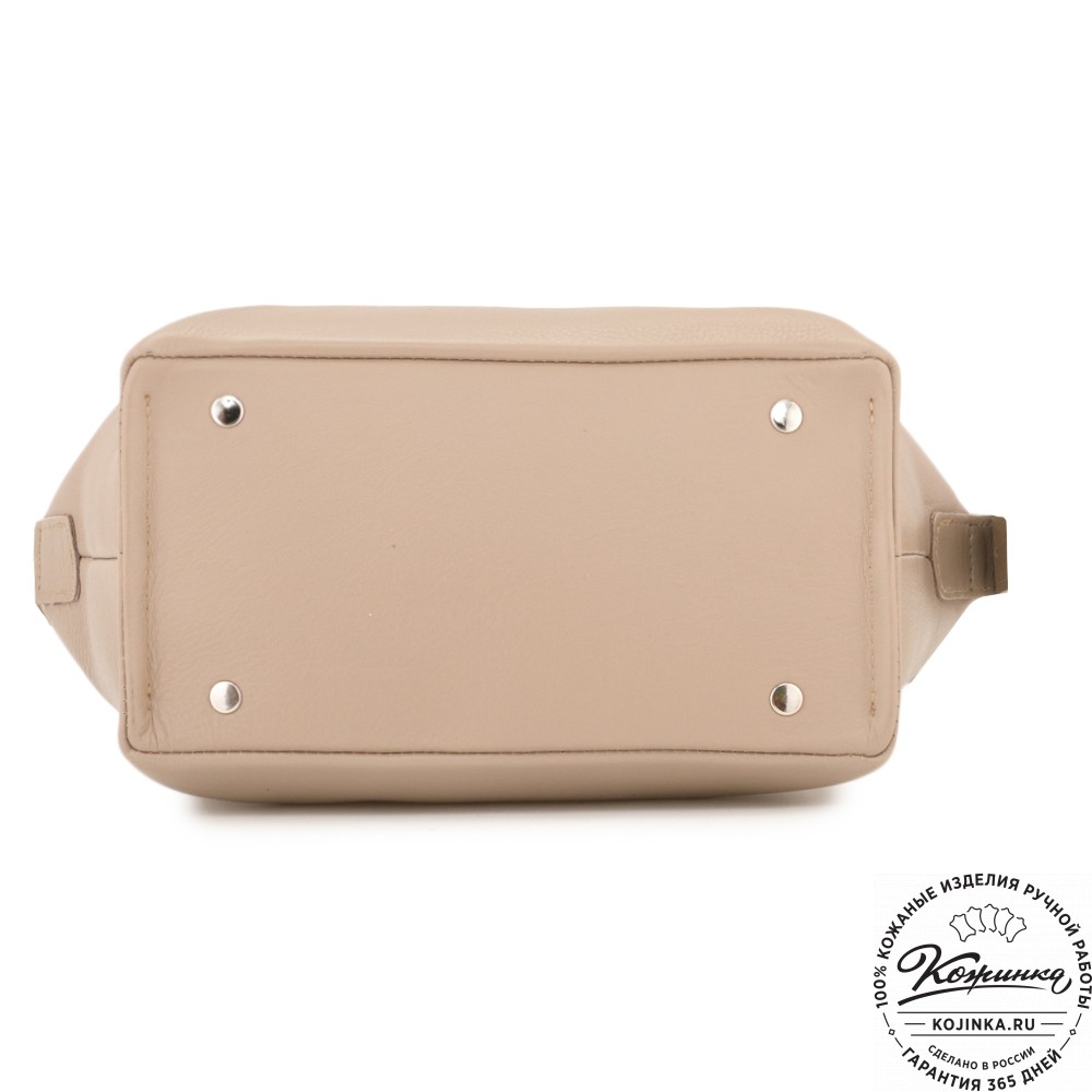 Женская кожаная сумка "Тойс" (темно-бежевая)