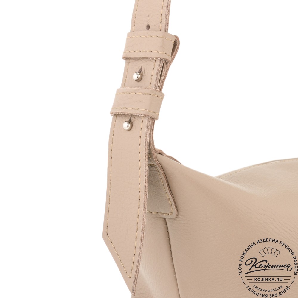 Женская кожаная сумка "Тойс" (темно-бежевая)