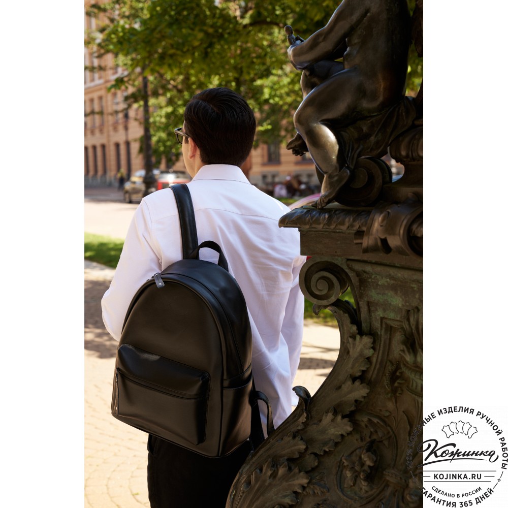 Кожаный рюкзак "Старк" (чёрный)