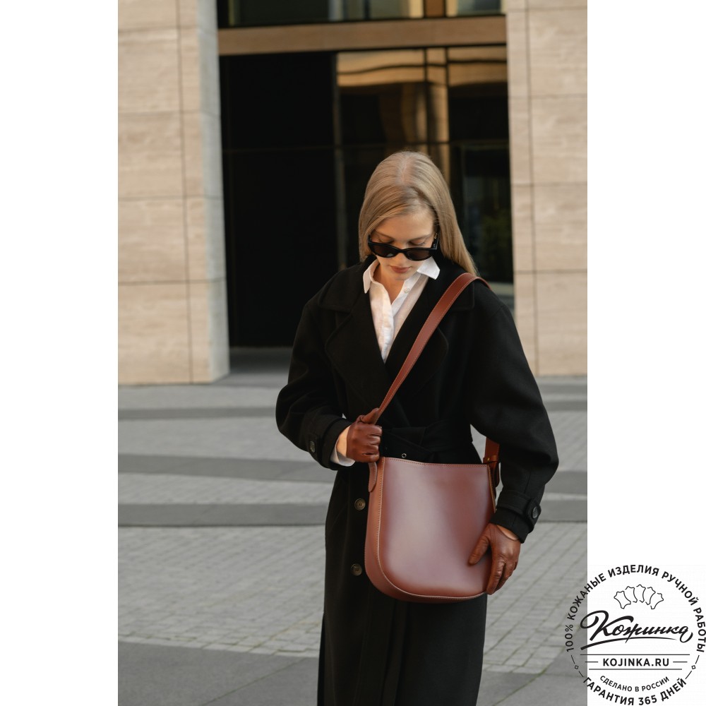 Женская кожаная сумка "Кантри" (коньяк)