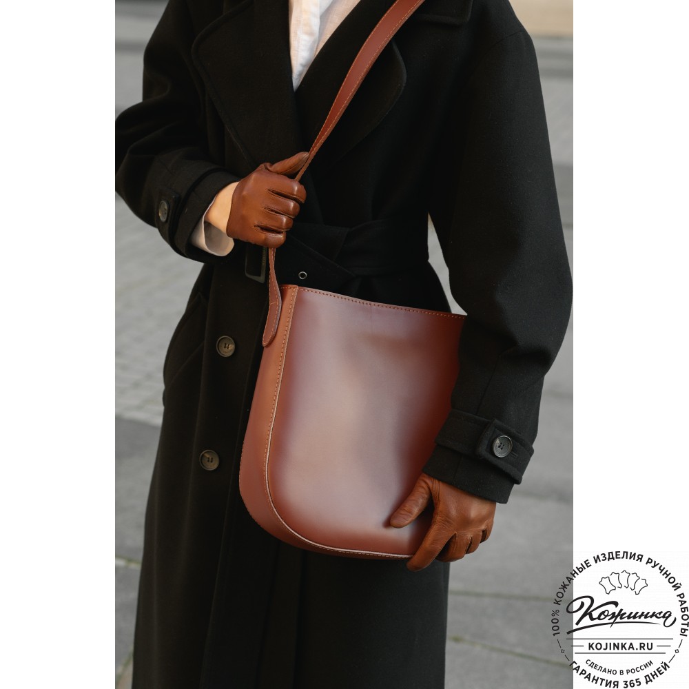 Женская кожаная сумка "Кантри" (коньяк)