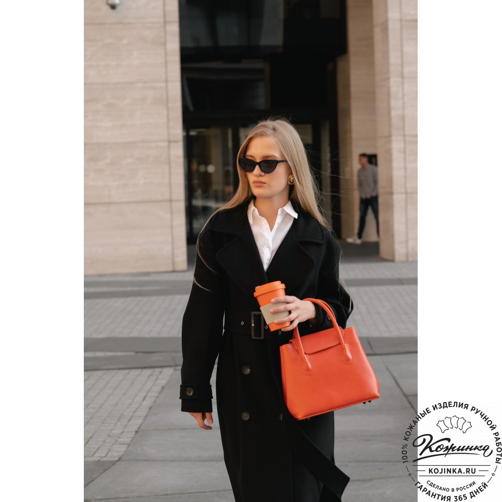 Женская кожаная сумка "Ванесса" (оранж)