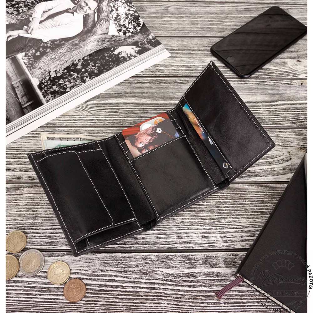 Кожаное портмоне "Германия" (чёрное)