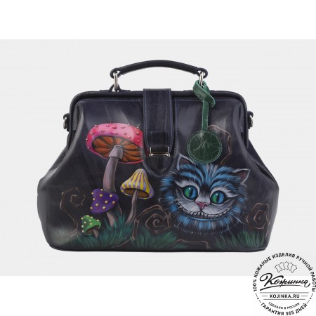 Сумка Фрейм Медиум "Чешир с грибами" (синяя)