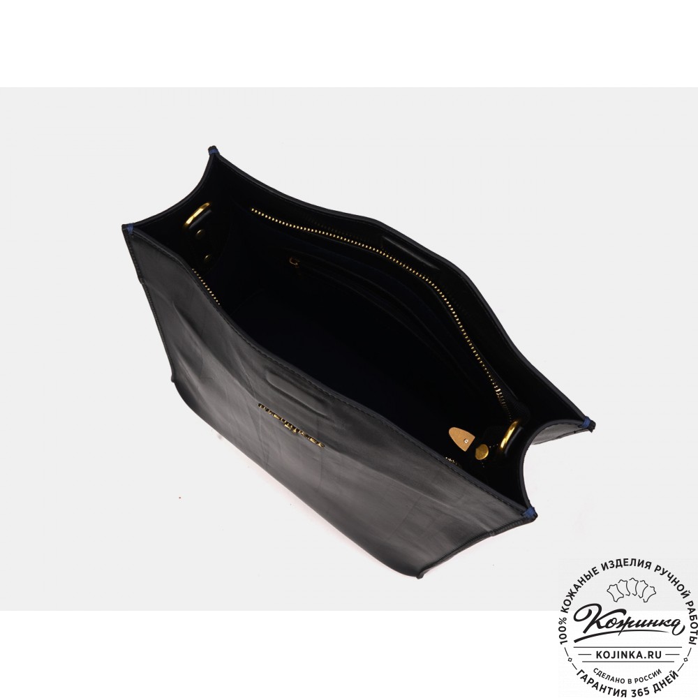 Женская кожаная сумка "Синтия" (чёрная гладкая кожа)