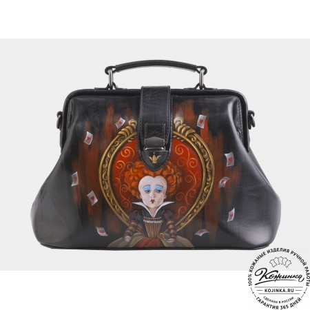 Сумка Фрейм Медиум "Королева с картами" (чёрная)