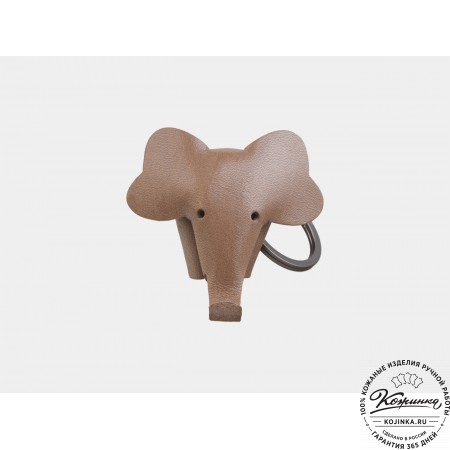 Кожаный брелок "Слоник" (бежевый)