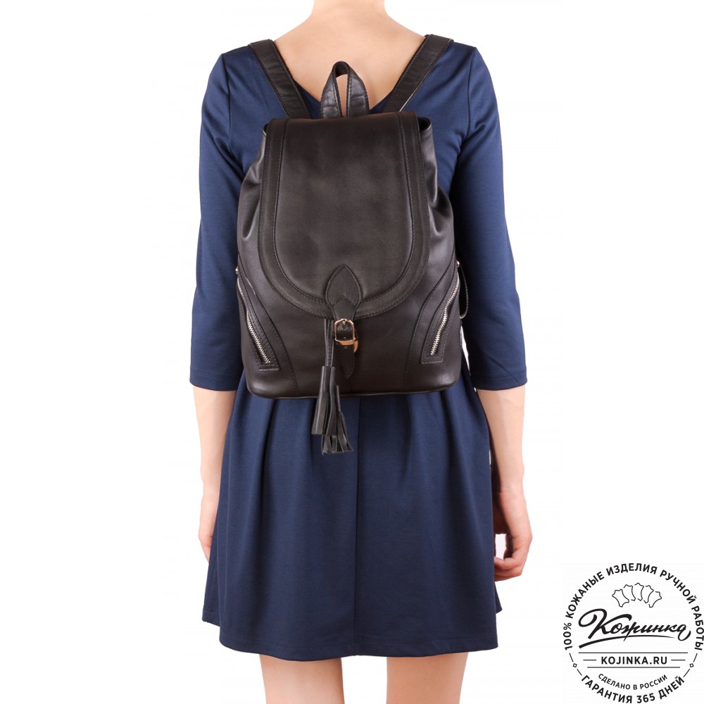 Кожаный рюкзак «Валлетта» (черный)