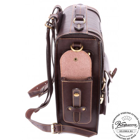 Кожаный ранец-портфель "Джонн" (темно-коричневый)