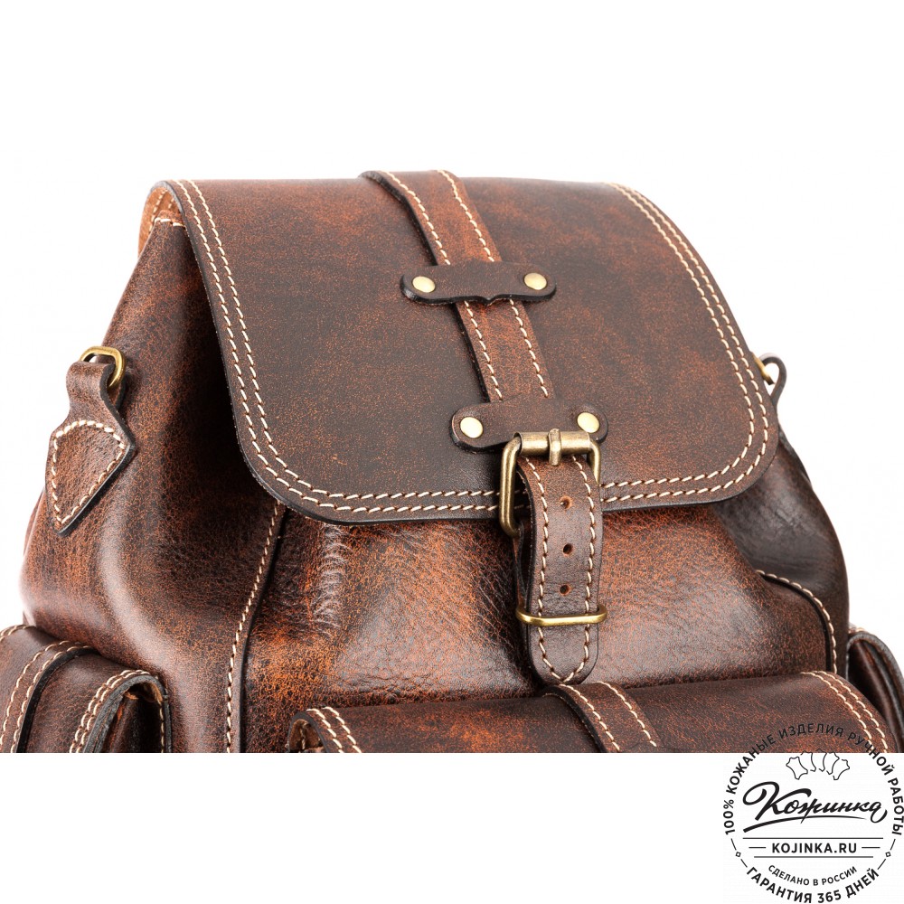 Кожаный рюкзак "Патриот" (коричневый эксклюзив)