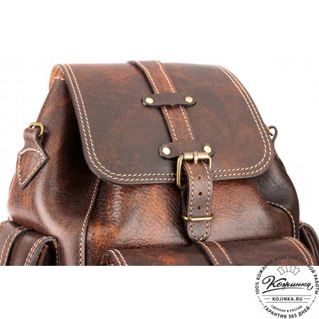Кожаный рюкзак "Патриот" (коричневый эксклюзив)